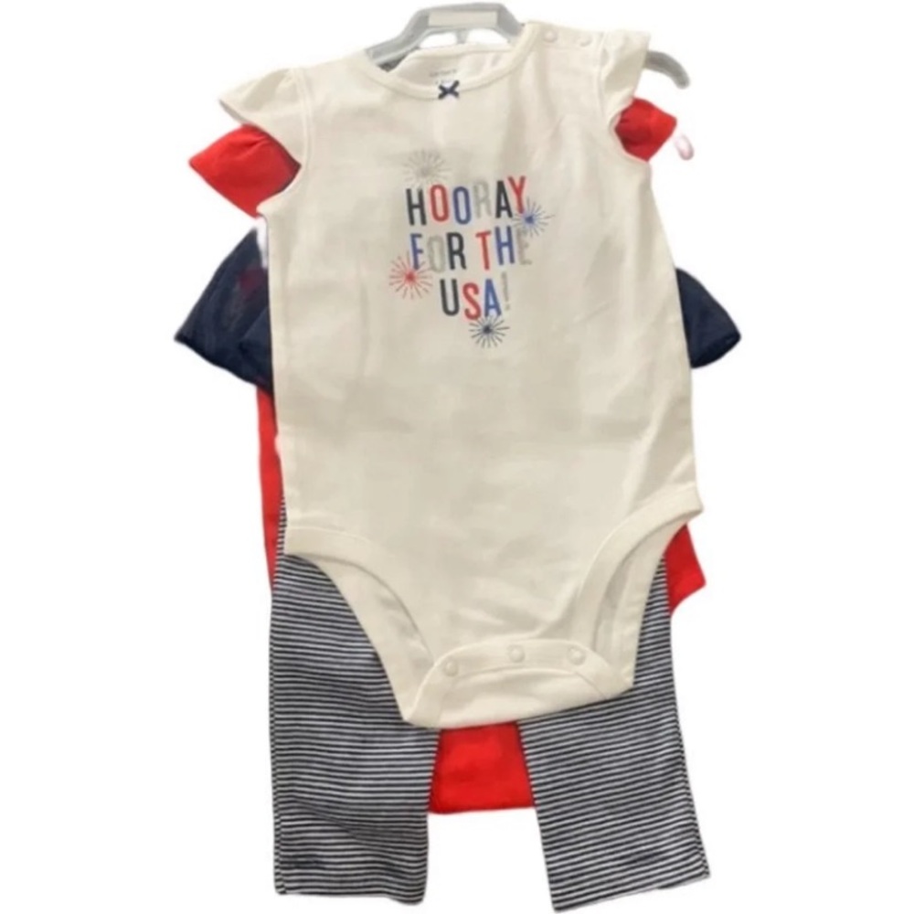 🤑 2 for $15 🤑 Carters 4th of July 3 piece set
